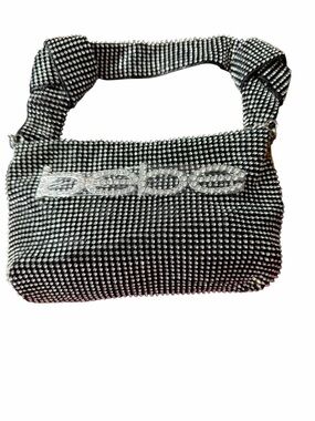 Bebe Caesars Crystal-Embellished Clutch - Black/Silver (MSRP $109)